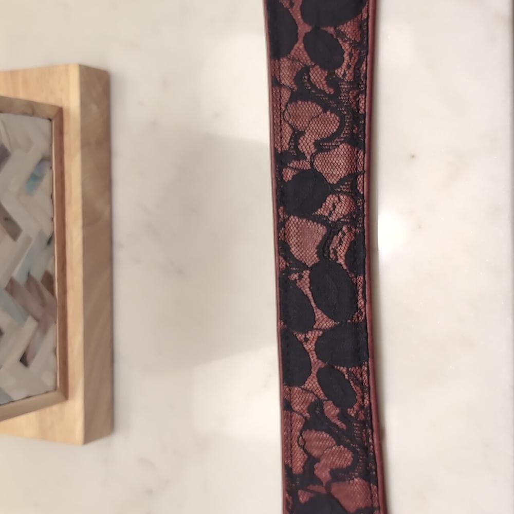 anthro Black and Brown Leather and Lace Belt